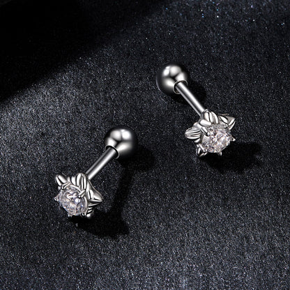 925 Sterling Silver Moissanite Stud Earrings 5mm for Women