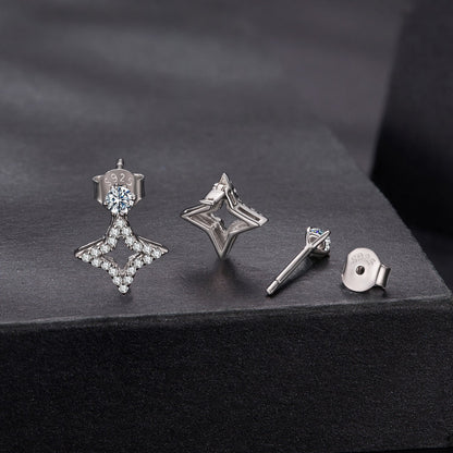 925 Sterling Silver Moissanite 0.1ct Earrings for Women
