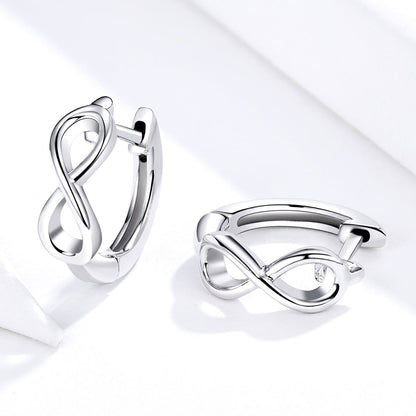 925 Sterling Silver Earrings - 1.2*0.4cm, Platinum Plated for Women