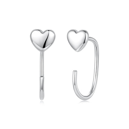 925 Silver White Gold Plated 1.4cm Brass Earrings for Women