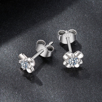 925 Sterling Silver Moissanite Earrings 0.6cm for Women