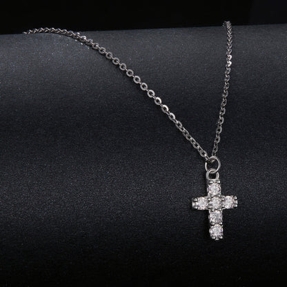 925 Sterling Silver Moissanite Pendant Necklace 40+5cm for Women