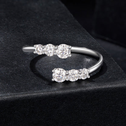 925 Sterling Silver Moissanite Ring for Women - Size E - Plated White Gold