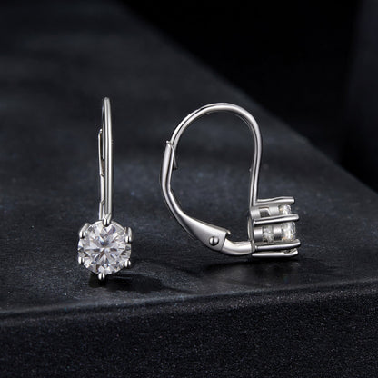 925 Sterling Silver 0.5 Carat Moissanite Earrings for Women