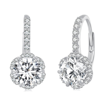 925 Sterling Silver Moissanite 6.5 Carat Earrings for Women