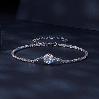 925 Sterling Silver 1 Carat Moissanite Bracelet for Women
