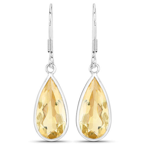 10.04 Carat Genuine Citrine .925 Sterling Silver Earrings