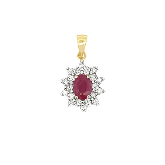 1.65ct Ruby Diamond Fashion Pendants 14KT Yellow Gold