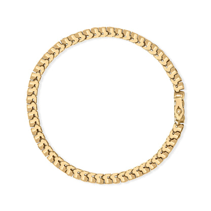 14K Yellow Gold 1 3/4 Cttw Diamond and 5.0 Cttw Blue Sapphire Bezel Set Tennis Bracelet (G-H Color, SI1-SI2 Clarity) - 7" Inches