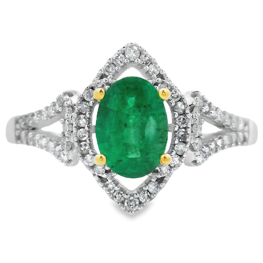 .94ct Emerald Diamond Ring 14KT White Gold