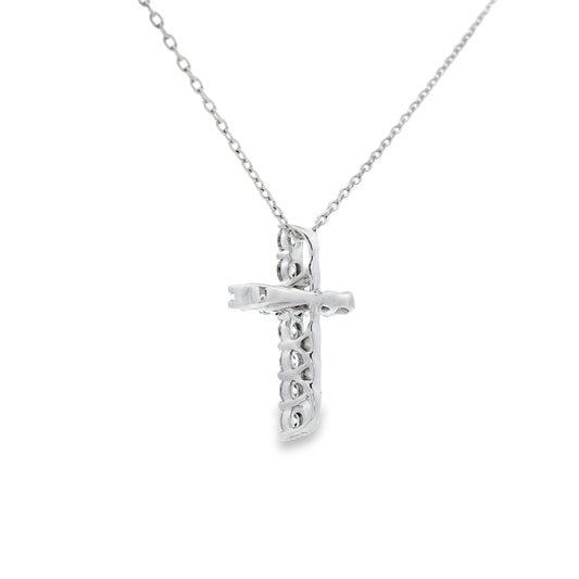.35ct Diamond Cross Religious Pendant 14KT White Gold