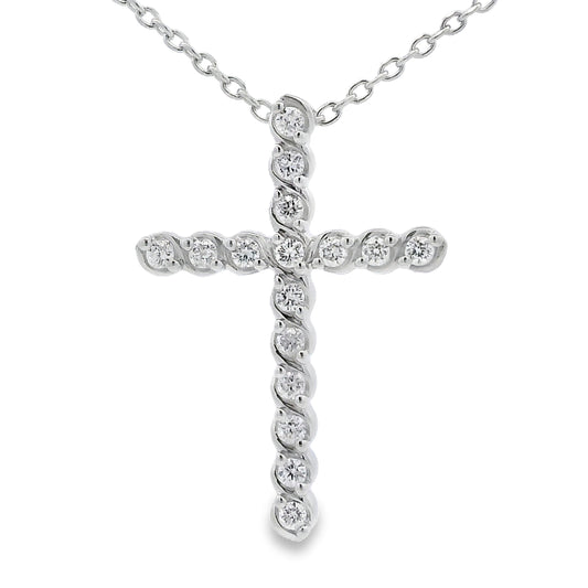 .50ct Cross Religious Pendant Sterling Silver
