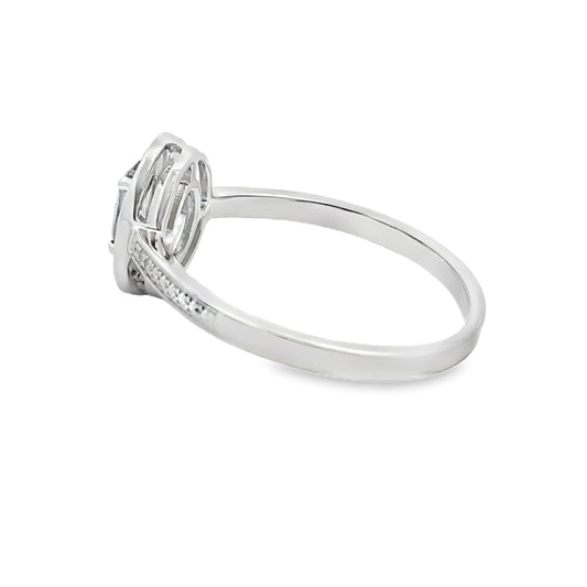 .61ct Mystic Fire Topaz Diamond Ring 10KT White Gold