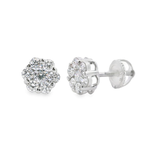 .86ct Lab Grown Diamond Earrings Sterling Silver