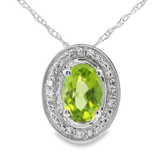 .52ct Peridot Diamond Fashion Pendants 10KT White Gold
