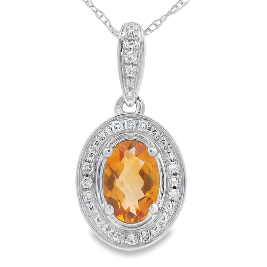 .48ct Citrine Diamond Fashion Pendants 10KT White Gold