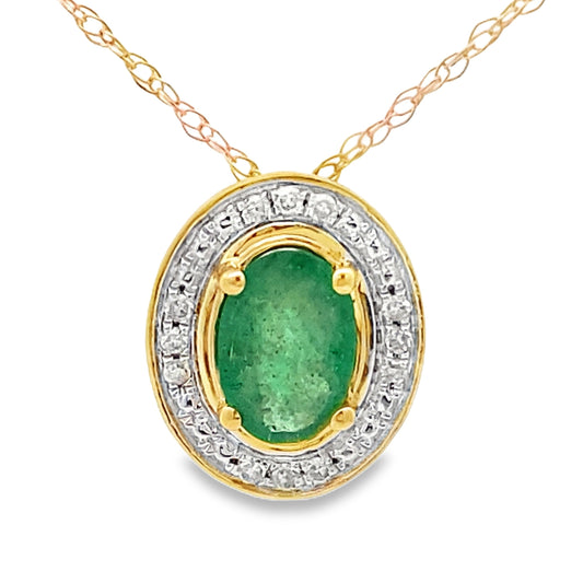 .46ct Emerald Diamond Fashion Pendants 10KT Yellow Gold