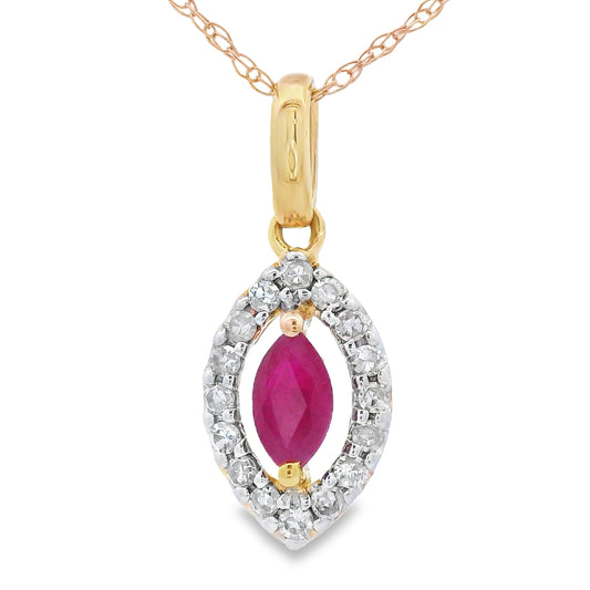 .26ct Ruby Diamond Fashion Pendants 10KT Yellow Gold