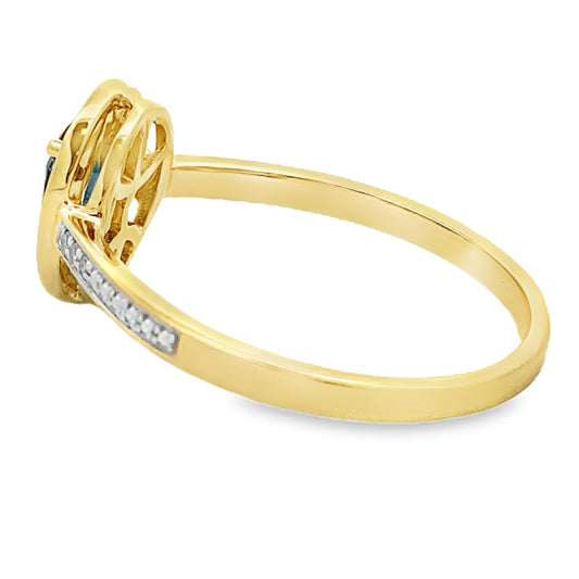 .54ct Sapphire Diamond Ring 10KT Yellow Gold
