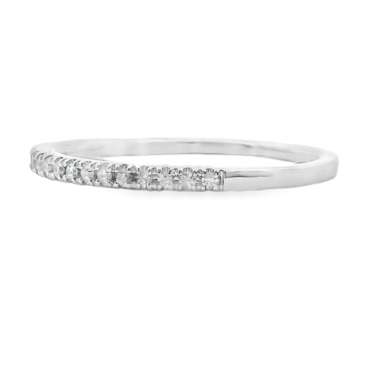 Genuine .13ct Diamond Wedding Band Ring 10KT White Gold