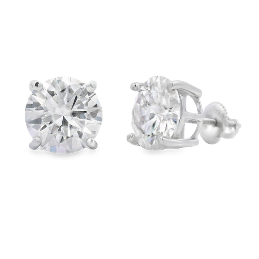 8.00ct Moissanite Stud Earrings Sterling Silver