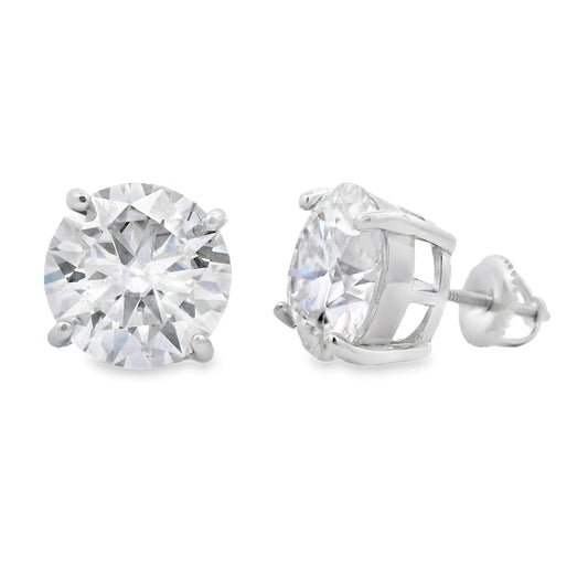 10.00ct Moissanite Stud Earrings Sterling Silver