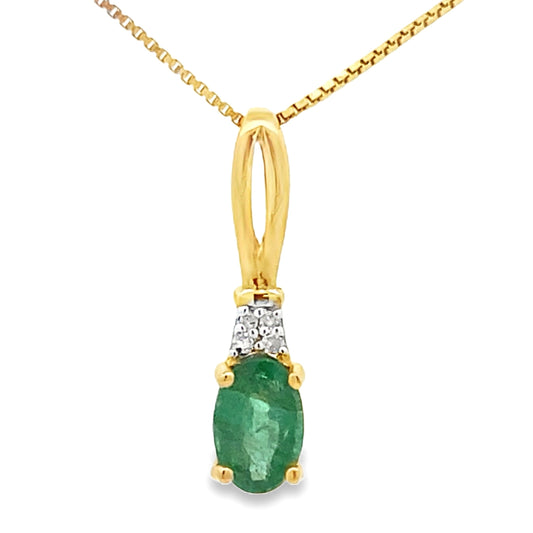 .25ct Emerald Diamond Fashion Pendants 10KT Yellow Gold