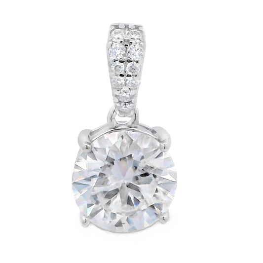 2.00ct Moissanite Pendant Sterling Silver