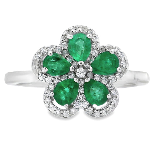 1.01ct Emerald Zircon Ring Sterling Silver