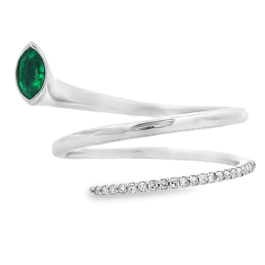 .75ct Emerald Diamond Ring 14KT White Gold