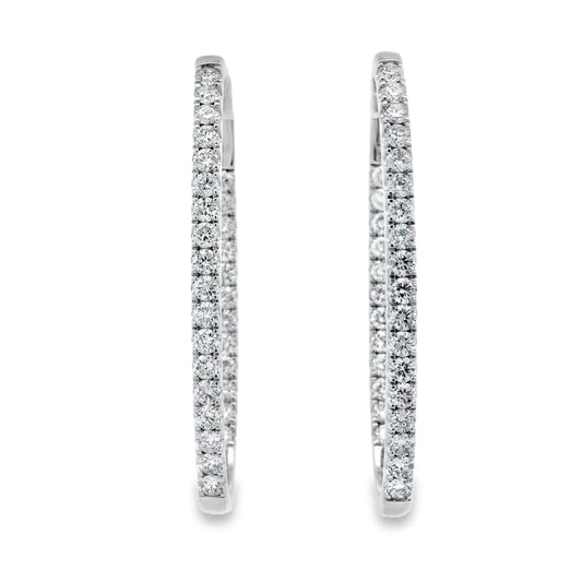 3.00ct Lab Grown Diamond Hoop Earrings 10KT White Gold