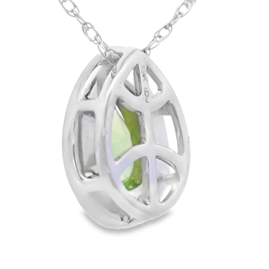 .47ct Peridot Diamond Fashion Pendants 10KT White Gold