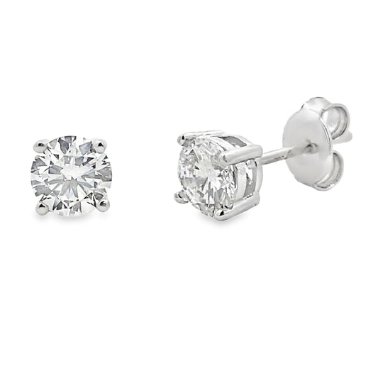 1.00ct Lab Grown Diamond Stud Earrings Sterling Silver