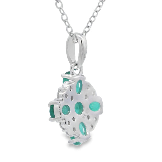 1.09ct Emerald Zircon Fashion Pendants Sterling Silver