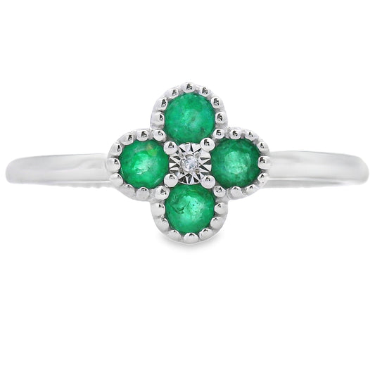 .15ct Emerald Diamond Ring 10KT White Gold