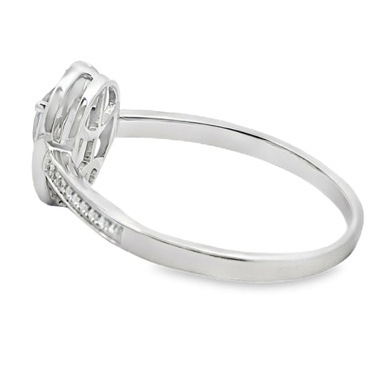 .50ct Mystic Fire Topaz Diamond Ring 10KT White Gold