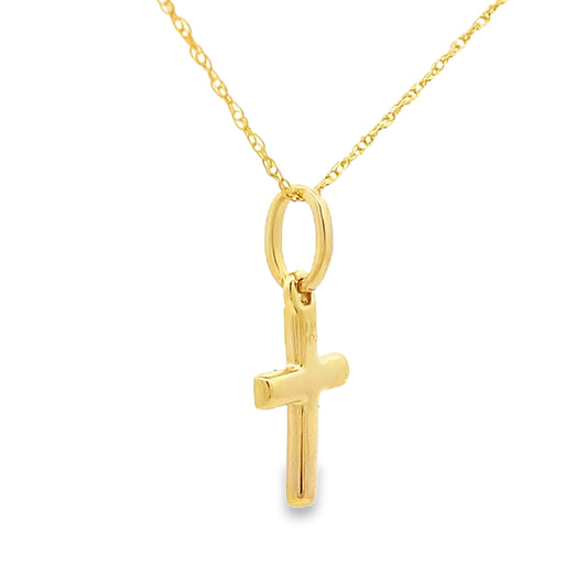 .05ct Diamond Cross Religious Pendant 14KT Yellow Gold