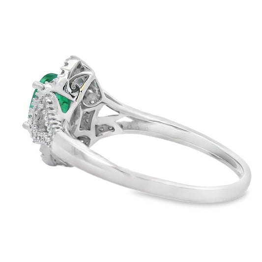 .94ct Emerald Diamond Ring 14KT White Gold