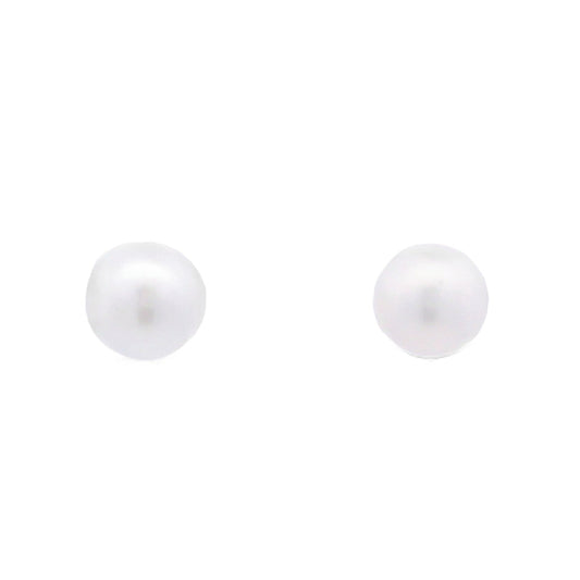 Natural FW Pearl Stud Earrings 10KT White Gold