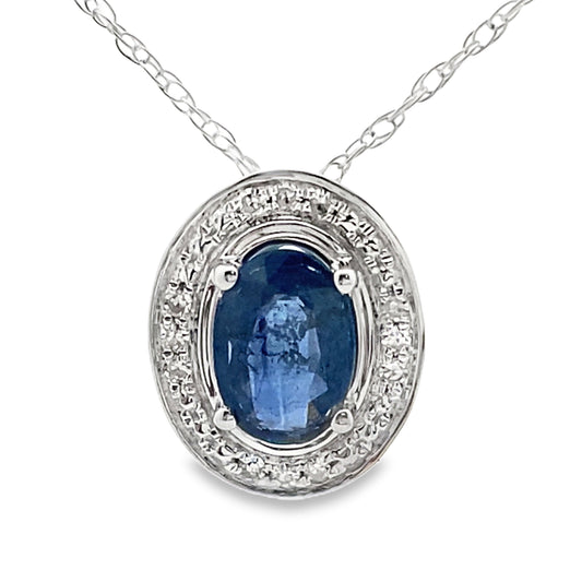 .59ct Sapphire Diamond Fashion Pendants 10KT White Gold