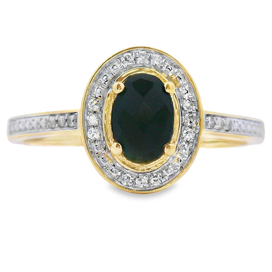 .55ct Onyx Diamond Ring 10KT Yellow Gold