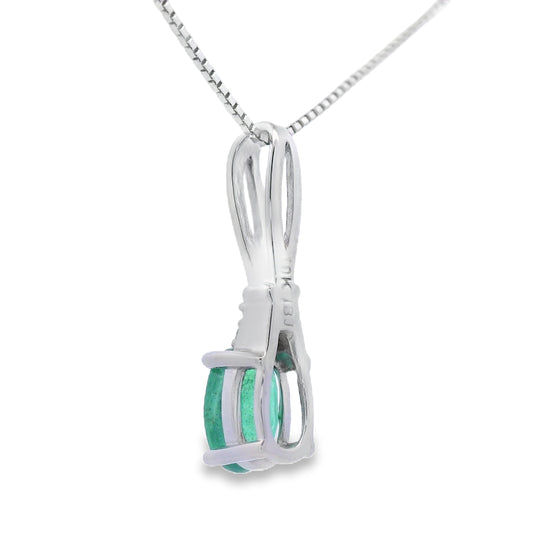 .25ct Emerald Diamond Fashion Pendants 10KT White Gold