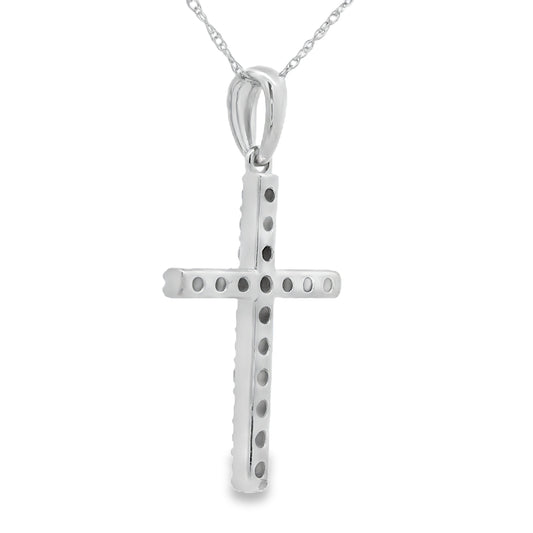 .45ct Diamond Cross Religious Pendant 14KT White Gold
