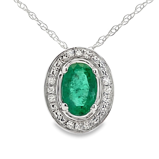 .46ct Emerald Diamond Fashion Pendants 10KT White Gold