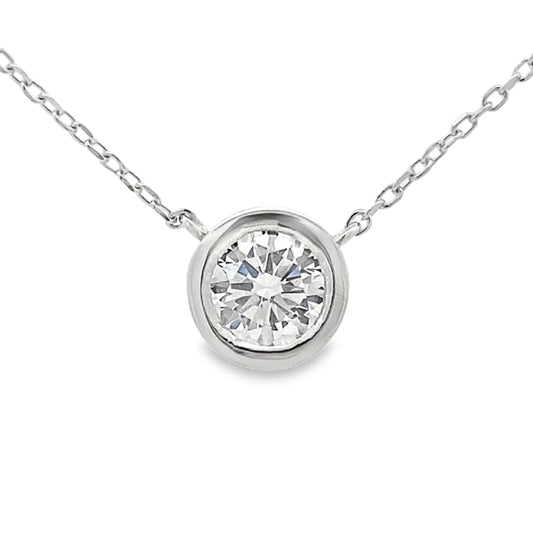 1.00ct Lab Grown Diamond Pendant Sterling Silver