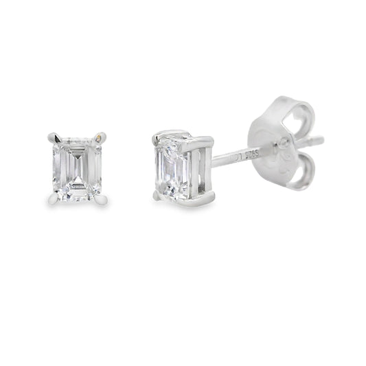 .50ct Lab Grown Diamond Stud Earrings Sterling Silver