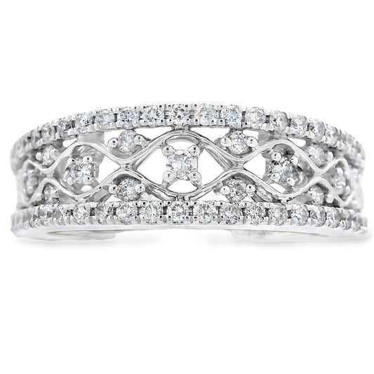 .50ct Diamond Fashion band rings 10KT White Gold
