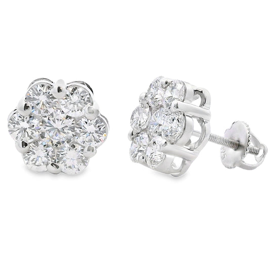 3.09ct Lab Grown Diamond Earrings Sterling Silver