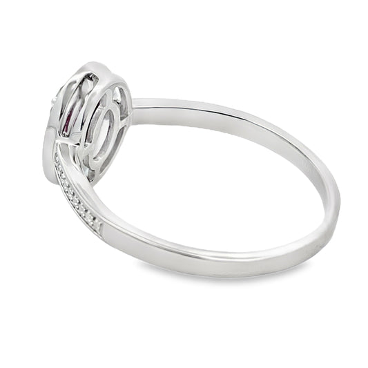 .62ct Garnet Diamond Ring 10KT White Gold