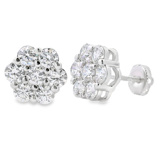 2.81ct Lab Grown Diamond Earrings Sterling Silver